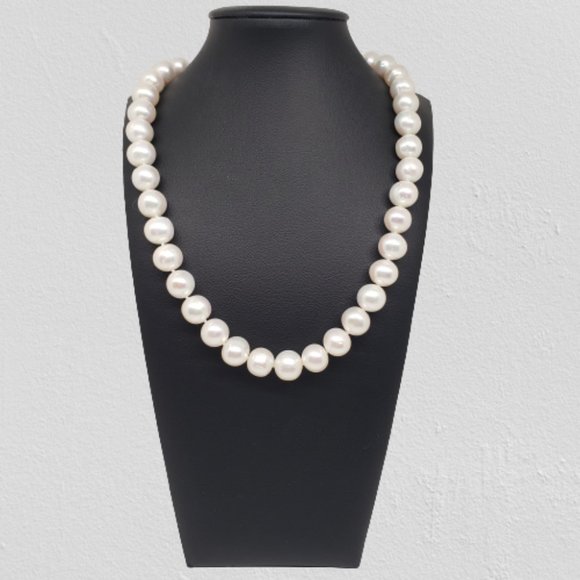Cultured Pearl Opaque 16" 10MM Strand Necklace - Picture 2 of 7